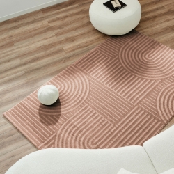 Tapis OLGA moka motif en relief 120x160 cm