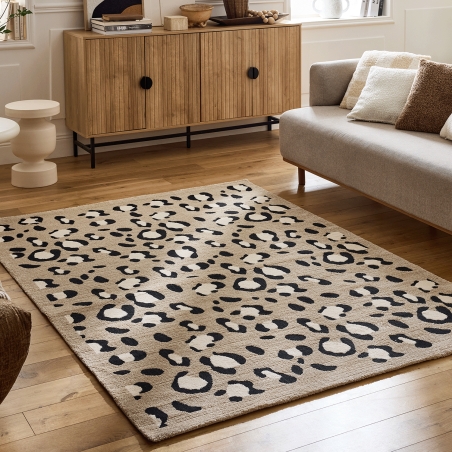 Tapis SAVA beige effet léopard 200x290 cm