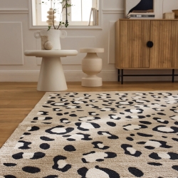 Tapis SAVA beige effet léopard 200x290 cm