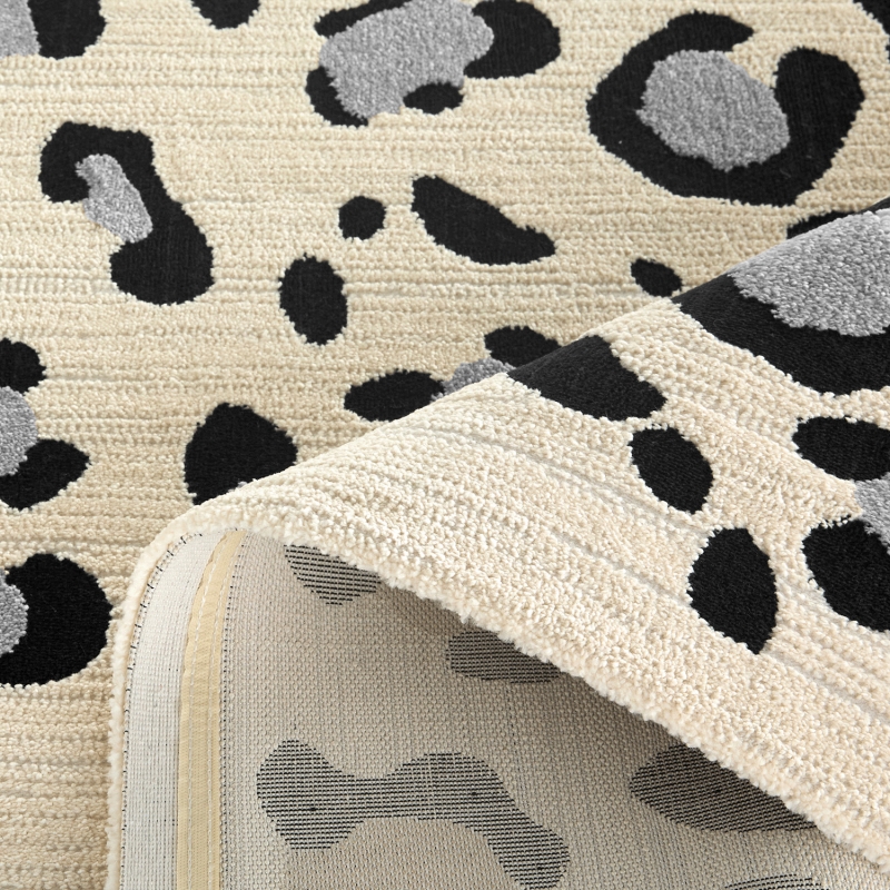 Tapis SAVA crème effet léopard 80x150 cm