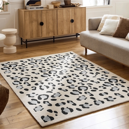Tapis SAVA crème effet léopard 120x160 cm