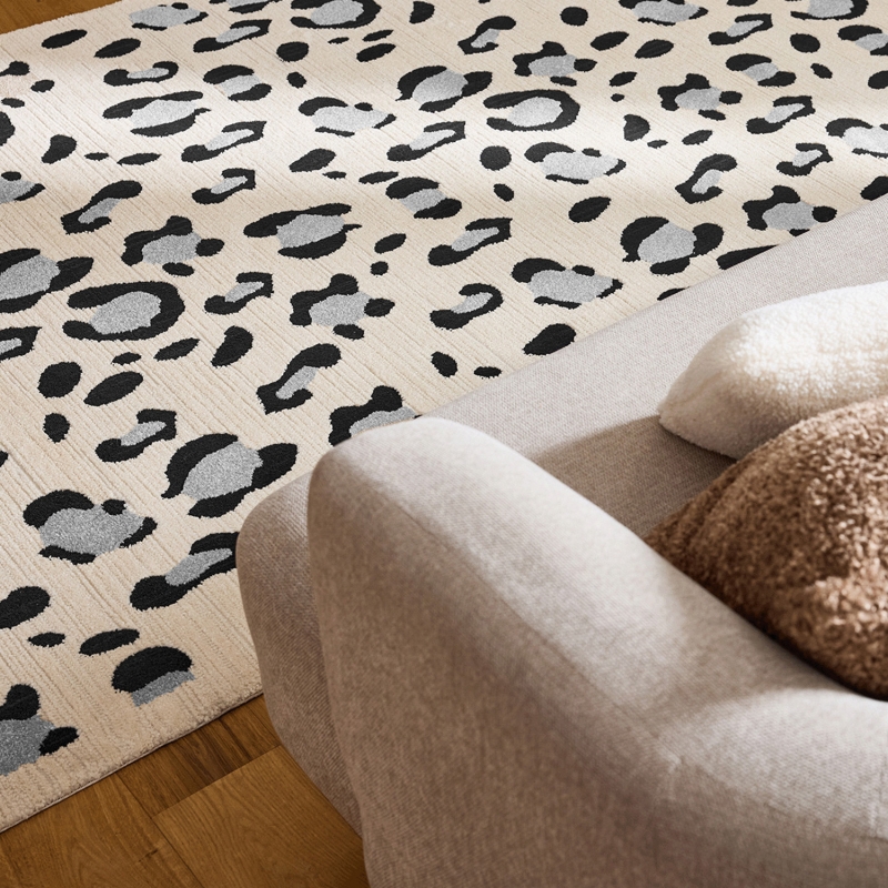 Tapis SAVA crème effet léopard 120x160 cm