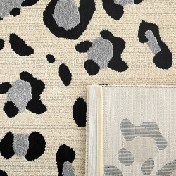 Tapis SAVA crème effet léopard 120x160 cm