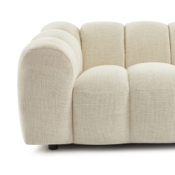 Canapé droit SUNNY 3 places tissu tweed écru