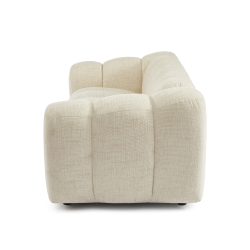 Canapé droit SUNNY 3 places tissu tweed écru