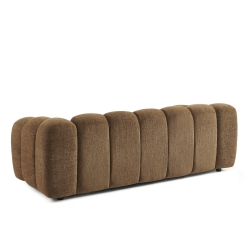Canapé droit SUNNY 3 places tissu tweed marron
