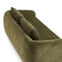 Canapé droit PAZ déplimousse 2 places tissu chenille vert