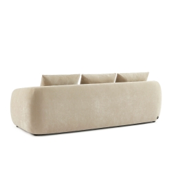 Canapé droit PAZ déplimousse 3 places tissu chenille beige
