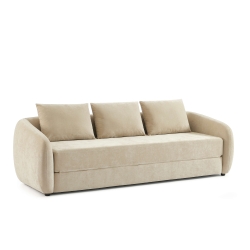 Canapé droit PAZ déplimousse 3 places tissu chenille beige