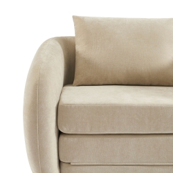 Fauteuil PAZ déplimousse tissu chenille beige