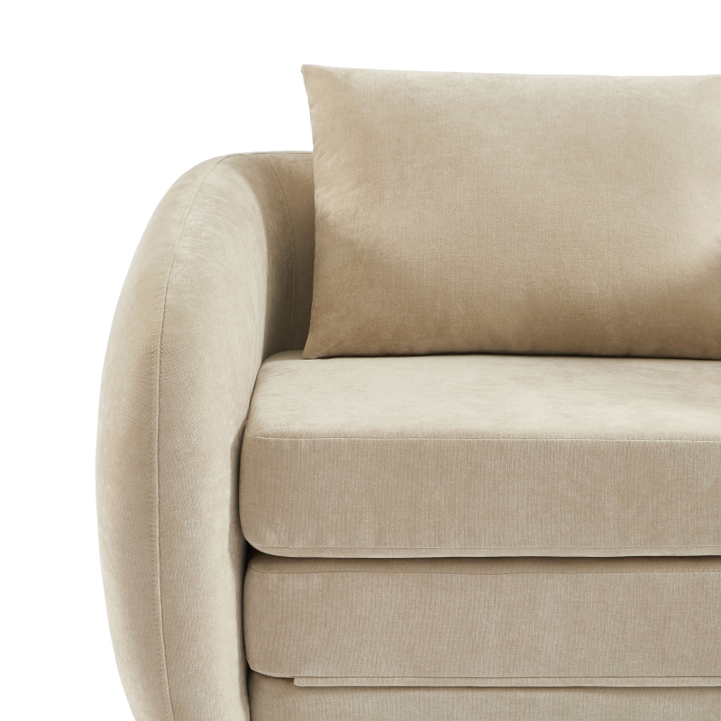 Fauteuil PAZ déplimousse tissu chenille beige