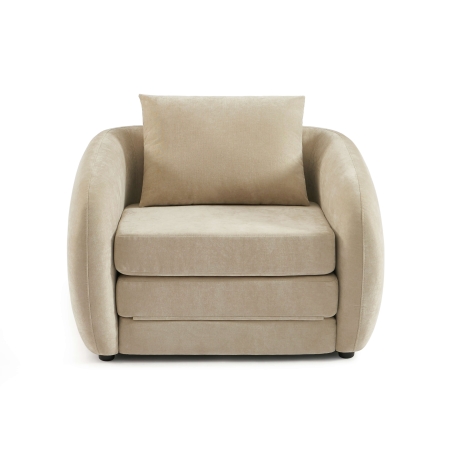 Fauteuil PAZ déplimousse tissu chenille beige