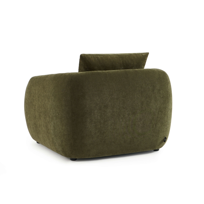 Fauteuil PAZ déplimousse tissu chenille vert
