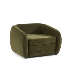 Fauteuil PAZ déplimousse tissu chenille vert
