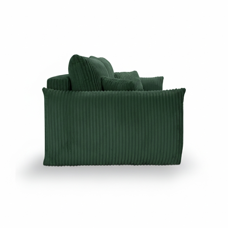 Canapé droit convertible GLORIA 3 places velours côtelé vert kaki