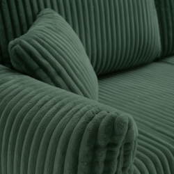 Canapé droit convertible GLORIA 3 places velours côtelé vert kaki