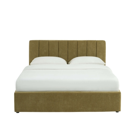 Lit coffre DARIO en tissu vert 160 x 200 cm