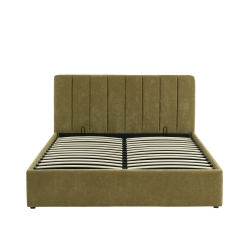 Lit coffre DARIO en tissu vert 160 x 200 cm