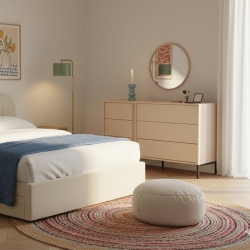 Commode 6 tiroirs HULDA beige 137cm