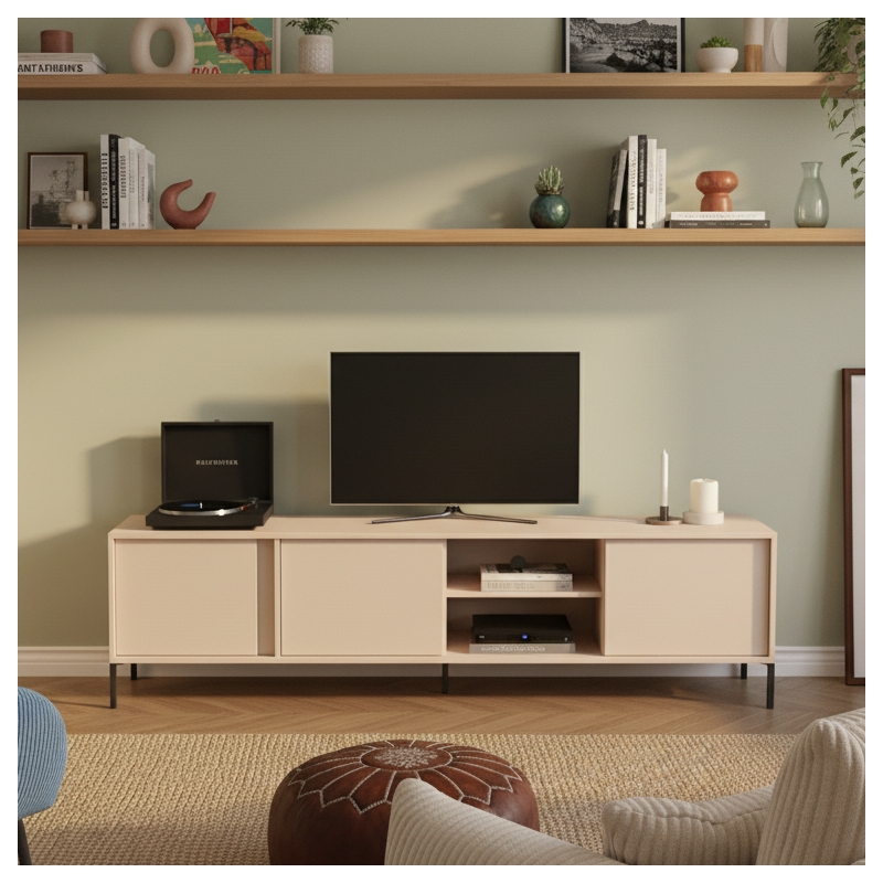 Meuble TV HULDA beige 203cm