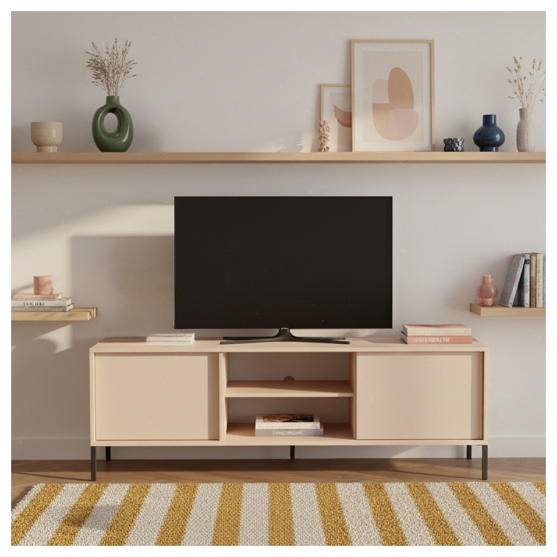 Meuble TV HULDA beige 153cm