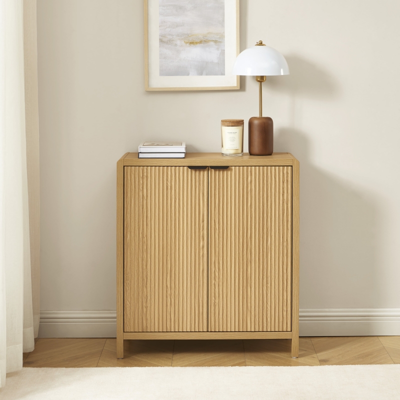 Buffet UTICA effet chêne 2 portes 75cm