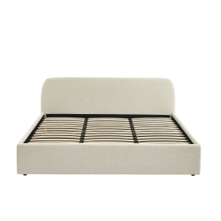Lit coffre GELA tissu chenille beige 180x200 sommier inclus