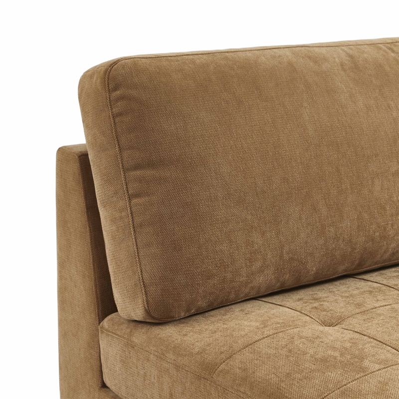 Canapé d'angle modulable 5 pièces BILLIE tissu chenille écureuil