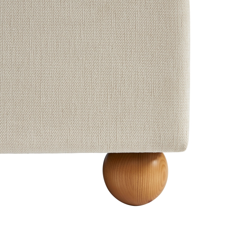 Lit coffre PILKA 160x200 tissu chenille beige sommier inclus