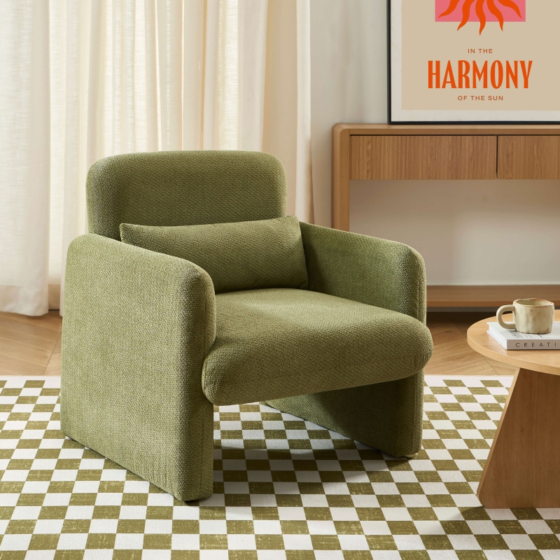 Fauteuil OMA tissu vert