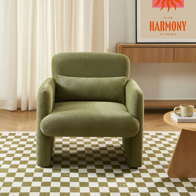 Fauteuil OMA tissu vert