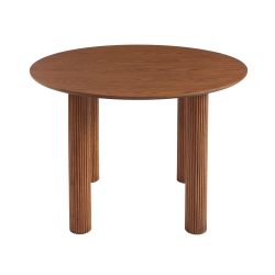 Table de séjour PENELOPE ronde placage chêne couleur noyer 115 cm