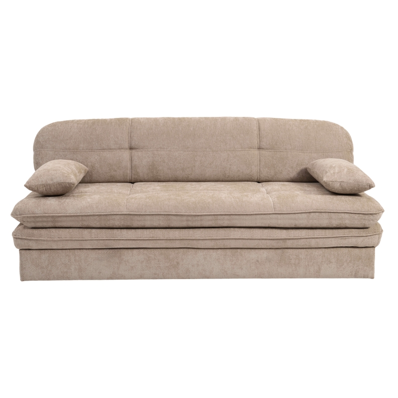 Banquette convertible CILA 3 places tissu marron