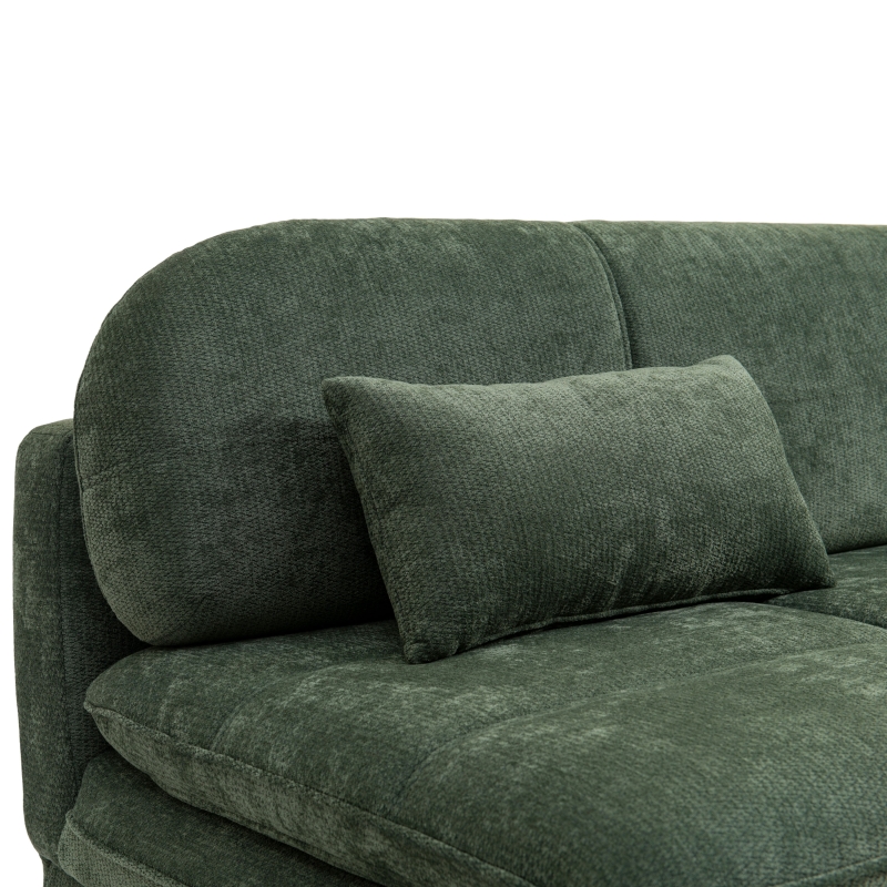 Banquette convertible CILA 3 places tissu vert