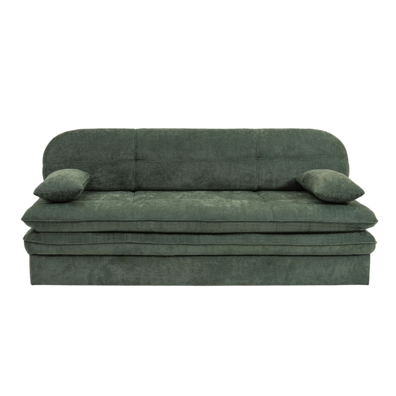 Banquette convertible CILA 3 places tissu vert