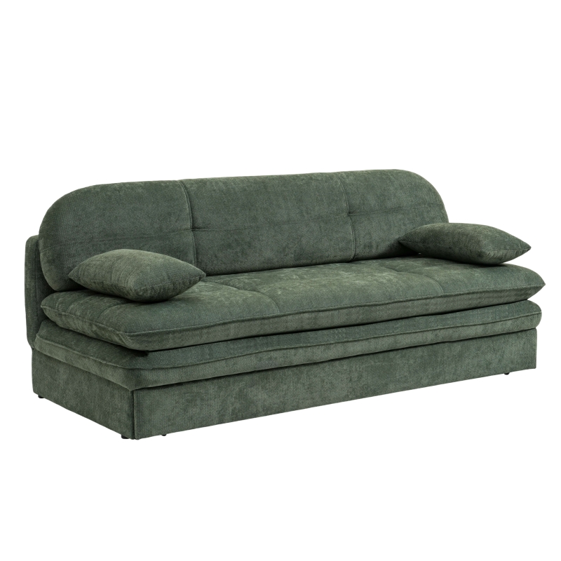 Banquette convertible CILA 3 places tissu vert