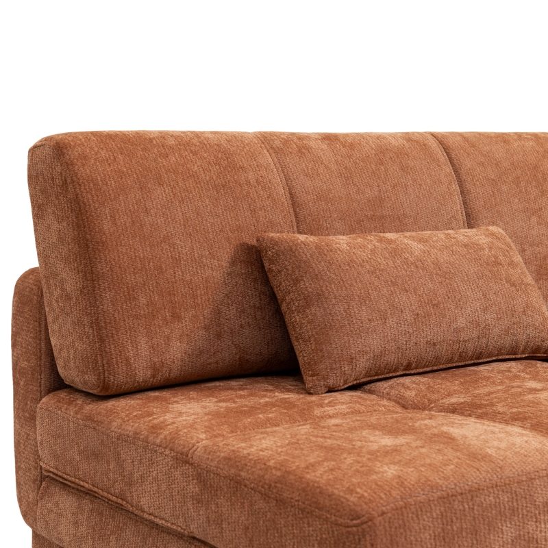 Banquette LUMA convertible 3 places tissu chenille terracotta