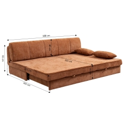 Banquette LUMA convertible 3 places tissu chenille terracotta
