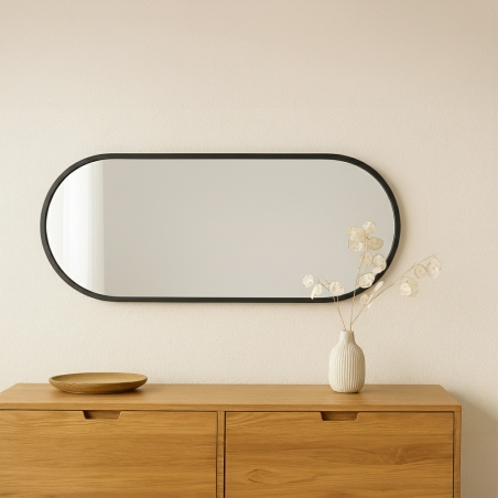 Miroir murale ADI ovale 30x60cm avec contour noir