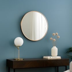 Miroir murale ADI diamètre 50cm avec contour or