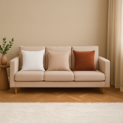 Lot de 3 coussins AYA 45x45cm en tissu chenille marron