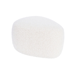 Pouf BAY en tissu bouclette blanc