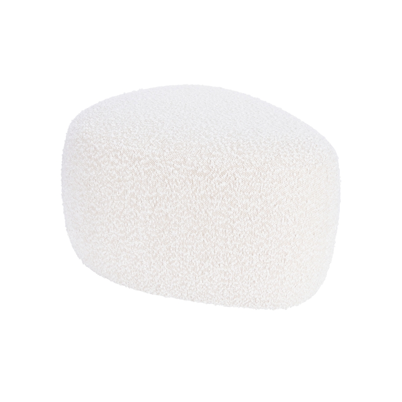 Pouf BAY en tissu bouclette blanc