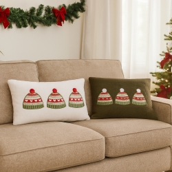 Lot de 2 coussins NOL 50x30cm avec motif de noël