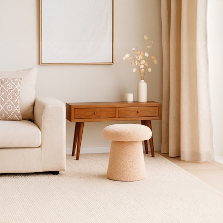 Pouf champignon OAD en tissu bouclette beige