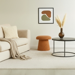 Pouf champignon OAD en tissu bouclette orange