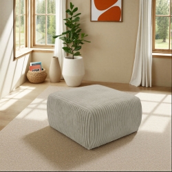 Pouf GLORIA velours côtelé taupe