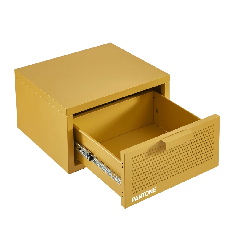 Table de chevet murale PANTONE métal jaune moutarde 40cm