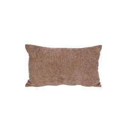 Lot de 3 coussins MOO 50x30cm en tissu chenille marron