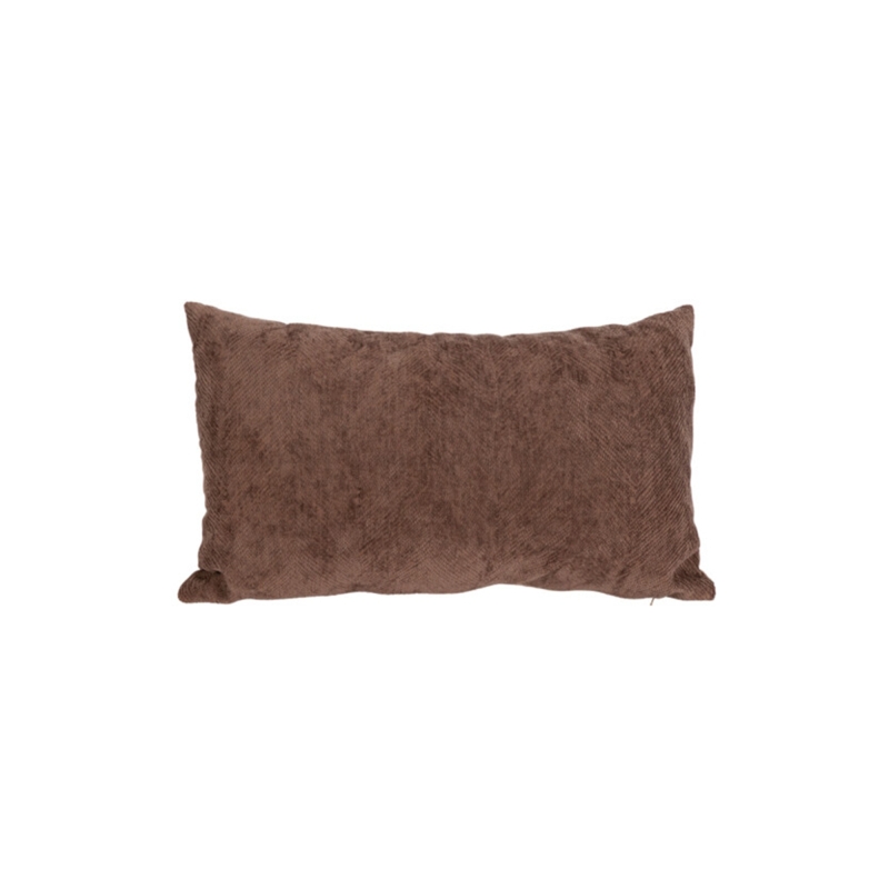 Lot de 3 coussins MOO 50x30cm en tissu chenille marron